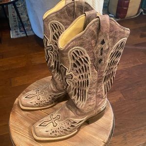 Tan and black Corral boots